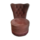 Vintage toad armchair in pink velvet.