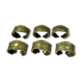 6 solid brass napkin holder, napkin rings, vintage from the 1960s, in original box