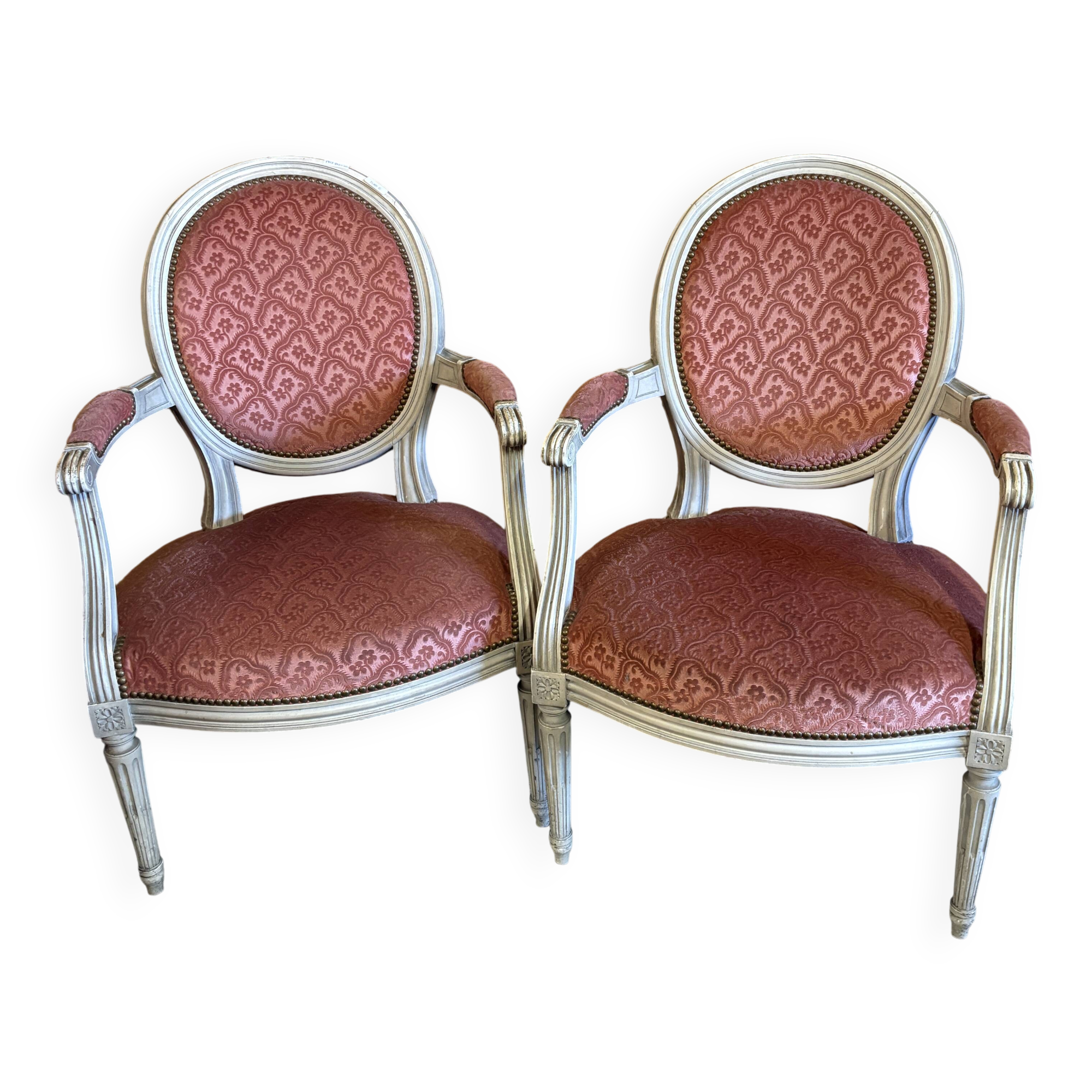 Pair of medallion armchairs