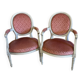 Pair of medallion armchairs
