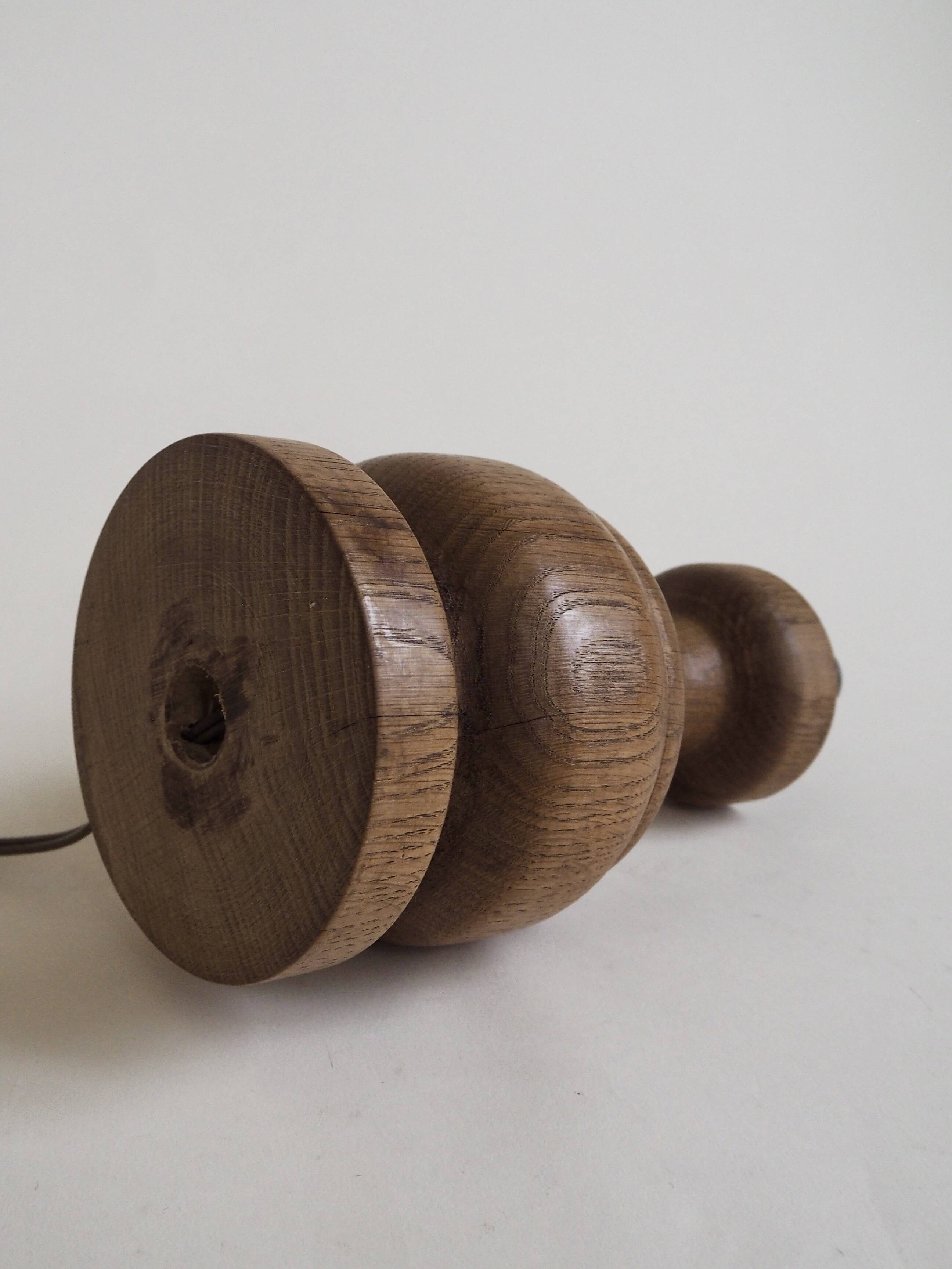 Wooden lamp with block print shade