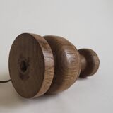 Wooden lamp with block print shade