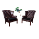2x Chesterfield wingback armchair