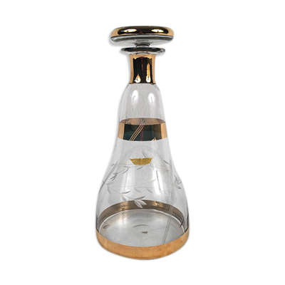 Carafe Schneider verre taillé et filets or