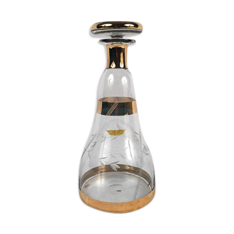 Schneider carafe cut glass and gold nets