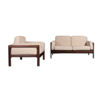 Deux places et fauteuil en palissandre produit par Komfort