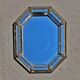 Octagonal Hollywood Regency Mirror with Floral Brass Accents, 1970s