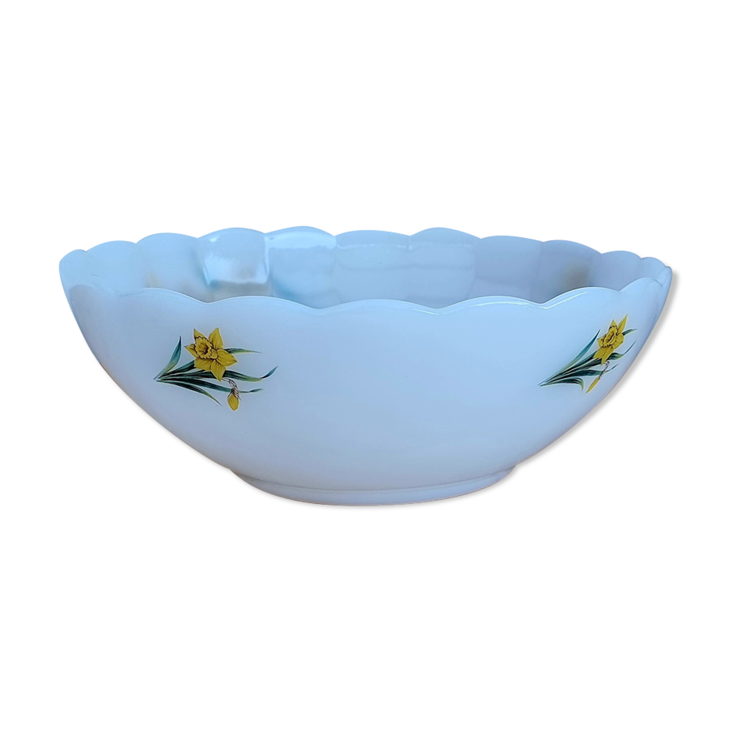 Salad bowl Arcopal vintage daffodils