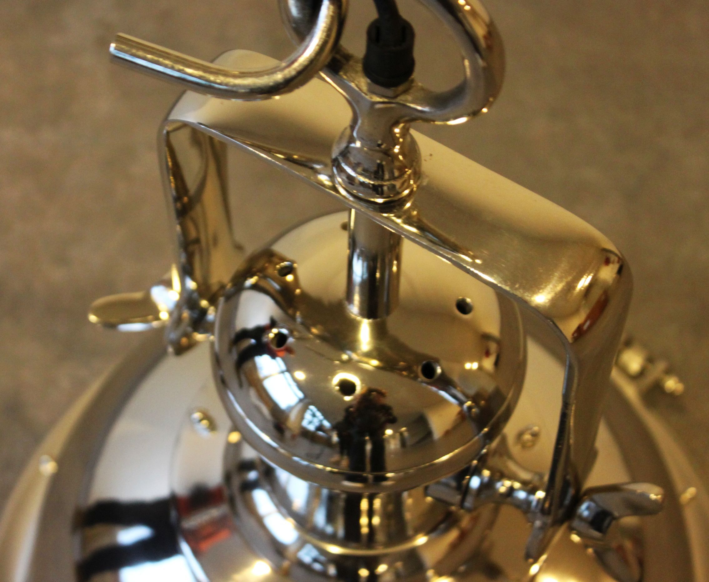 Nickel pendant light, industrial style