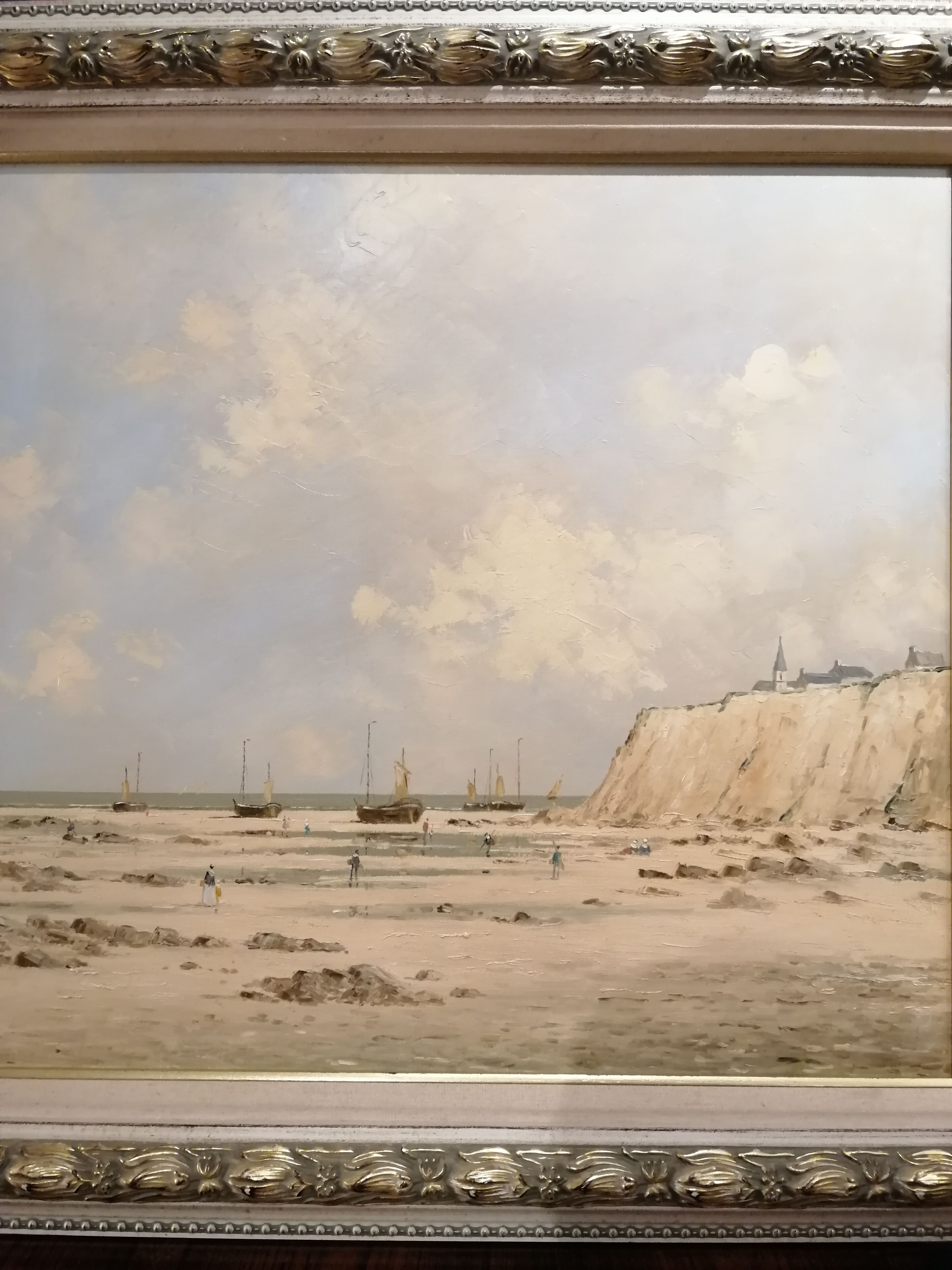 Painting entitled "the cliff at low tide" by Pierre Stefani