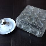 Structured/vintage glass square ceiling light 60s-70s