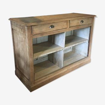 Oak console 2 drawers mid XX eme