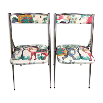Chaises pliante vintage chromée