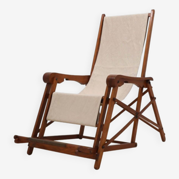Mid century F.lli Castelli folding deck chair 1940s
