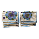 Lot de 8 serviettes de table - Style 70's - Coton - 50x46 cm