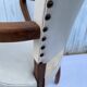 Art deco bridge armchair skai ivory white and solid wood 1930s