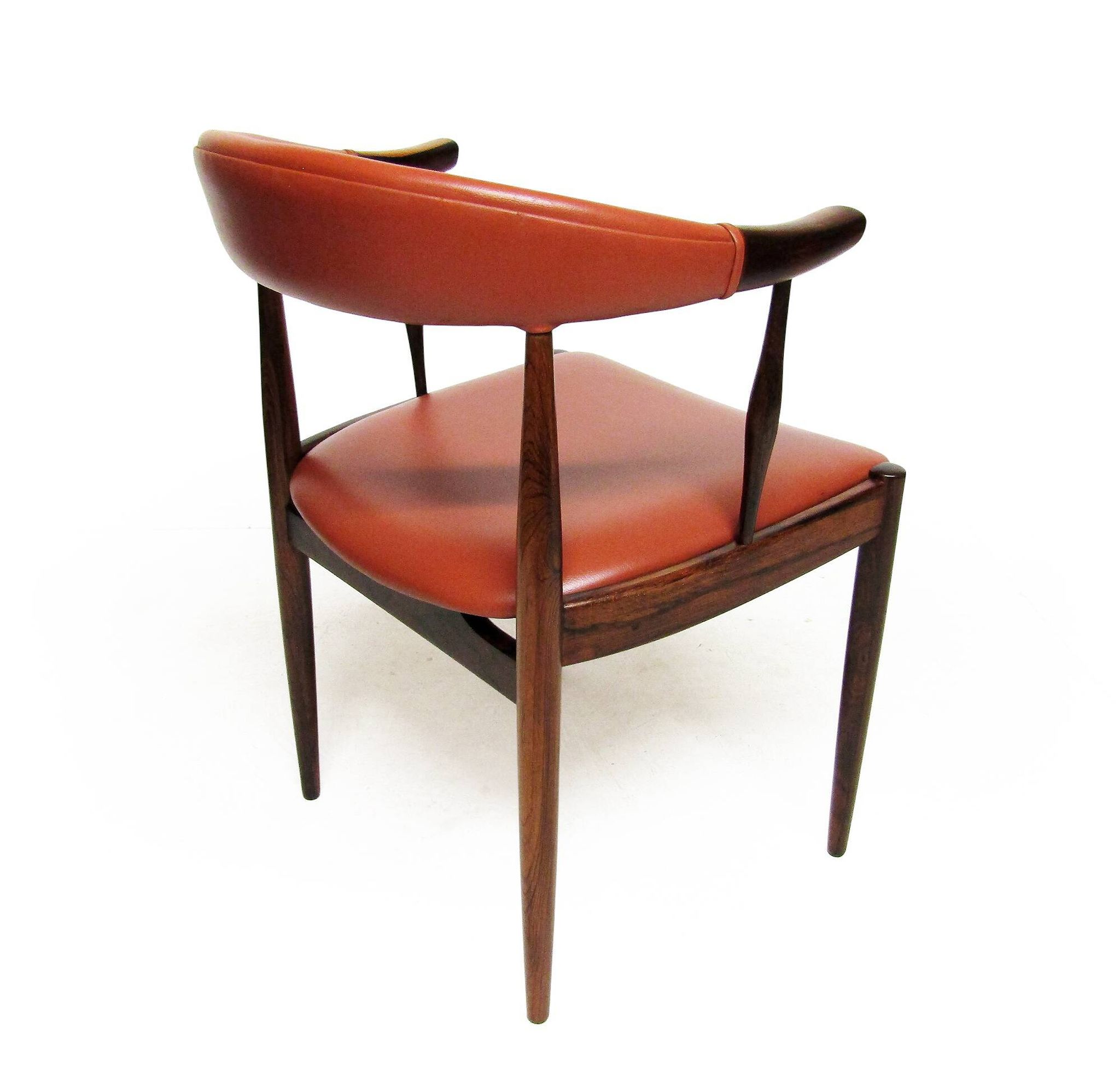 Eight Danish Cow Horn "Model 12" Chairs in Rosewood by Johannes Andersen