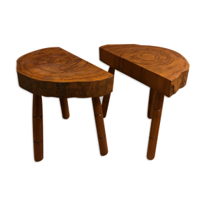 paire de tabourets tripodes