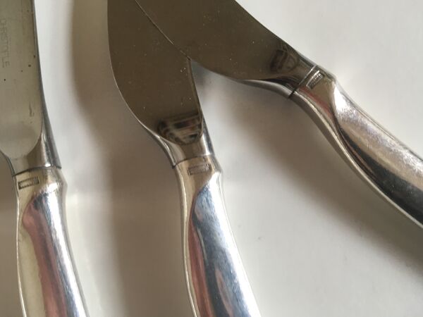 Set 8 couteaux 1960 Christofle métal argenté space age
