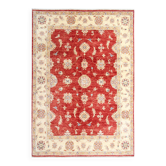 Red Livingroom Wool Handmade Floral Area Rug, Traditional Design 150x210cm