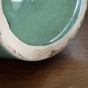 Jade green glazed ceramic vase, Vallauris 1950