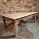 Antique French coffee table in pine with an oak skirt (18th–19th century)
