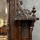 Monumental antique mirror in carved wood – Orientalist / Moorish style – late 19th century