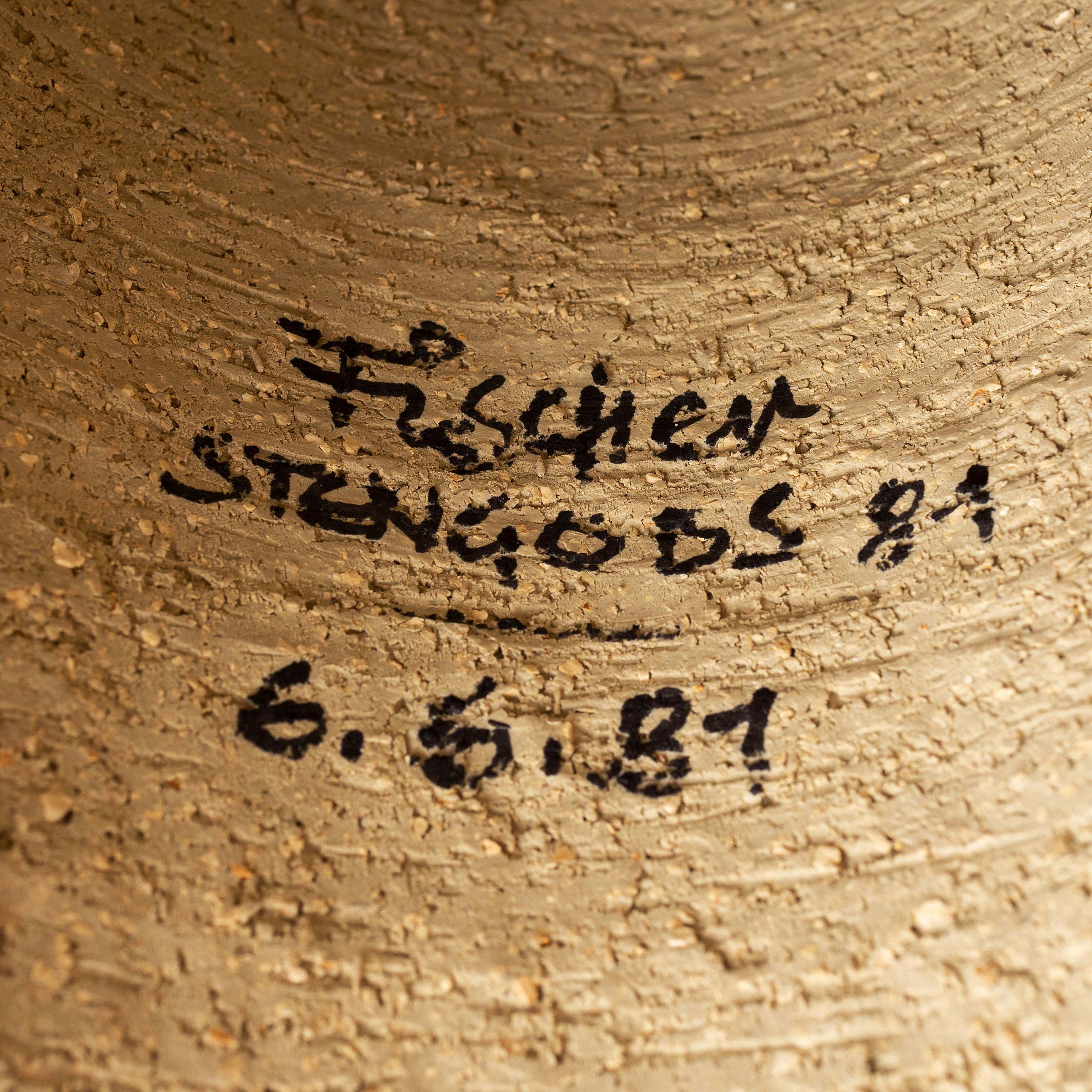 Lampe de bureau Fischer Stengobs en grès faite à la main, Suède, 1980, signée