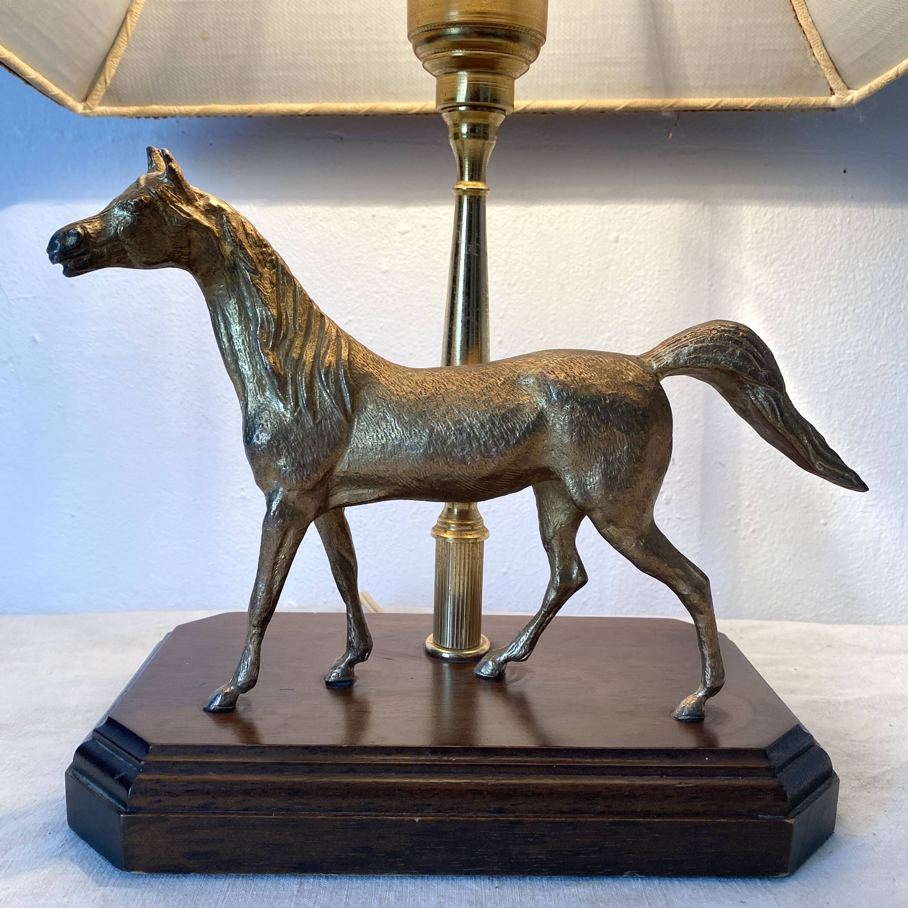 Lampe cheval années 60-70
