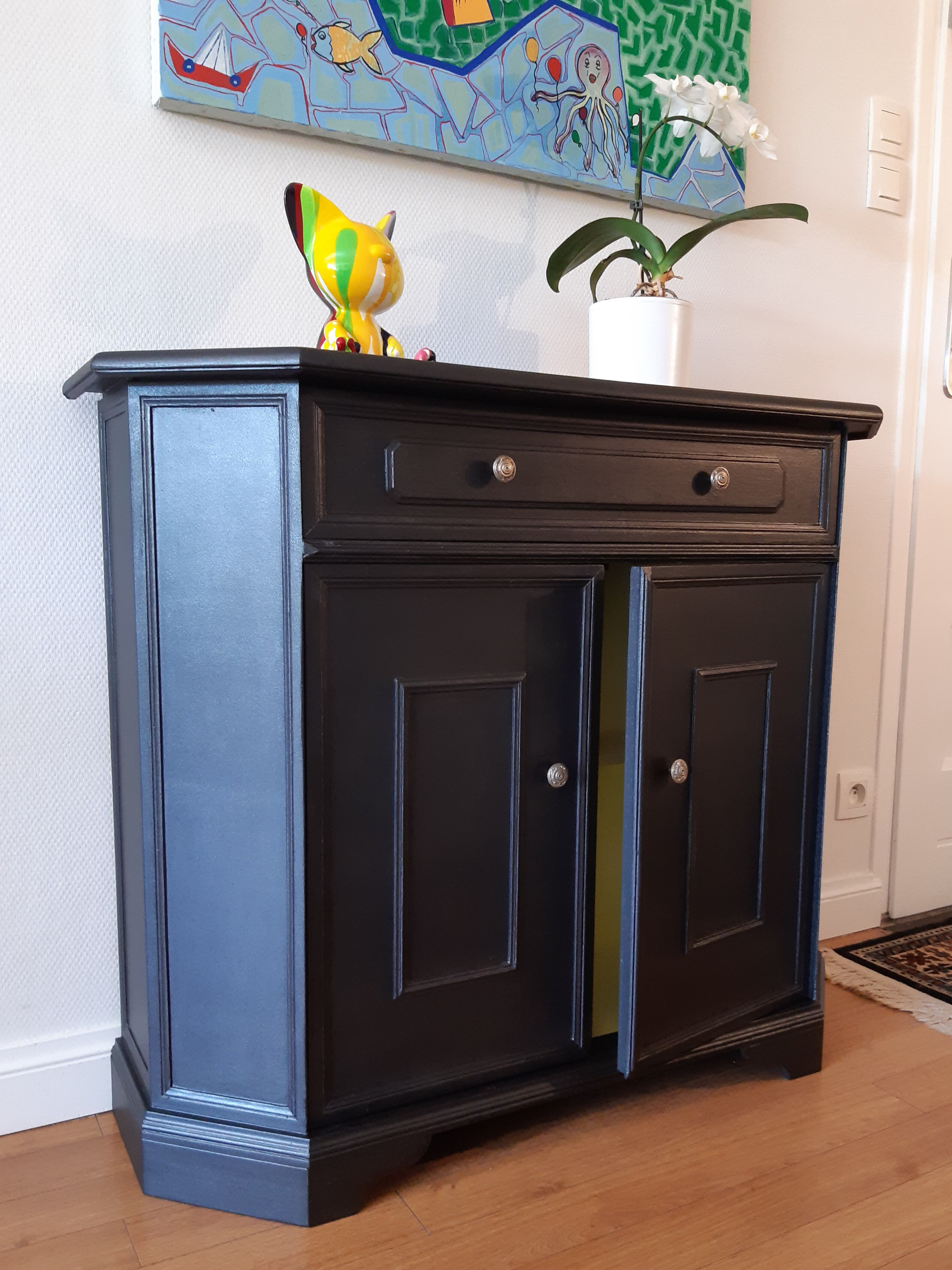 2-door "black steel" dresser