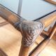 Wicker rattan glass end table