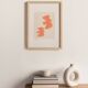 Peinture orange illustration oiseaux signée Eawy