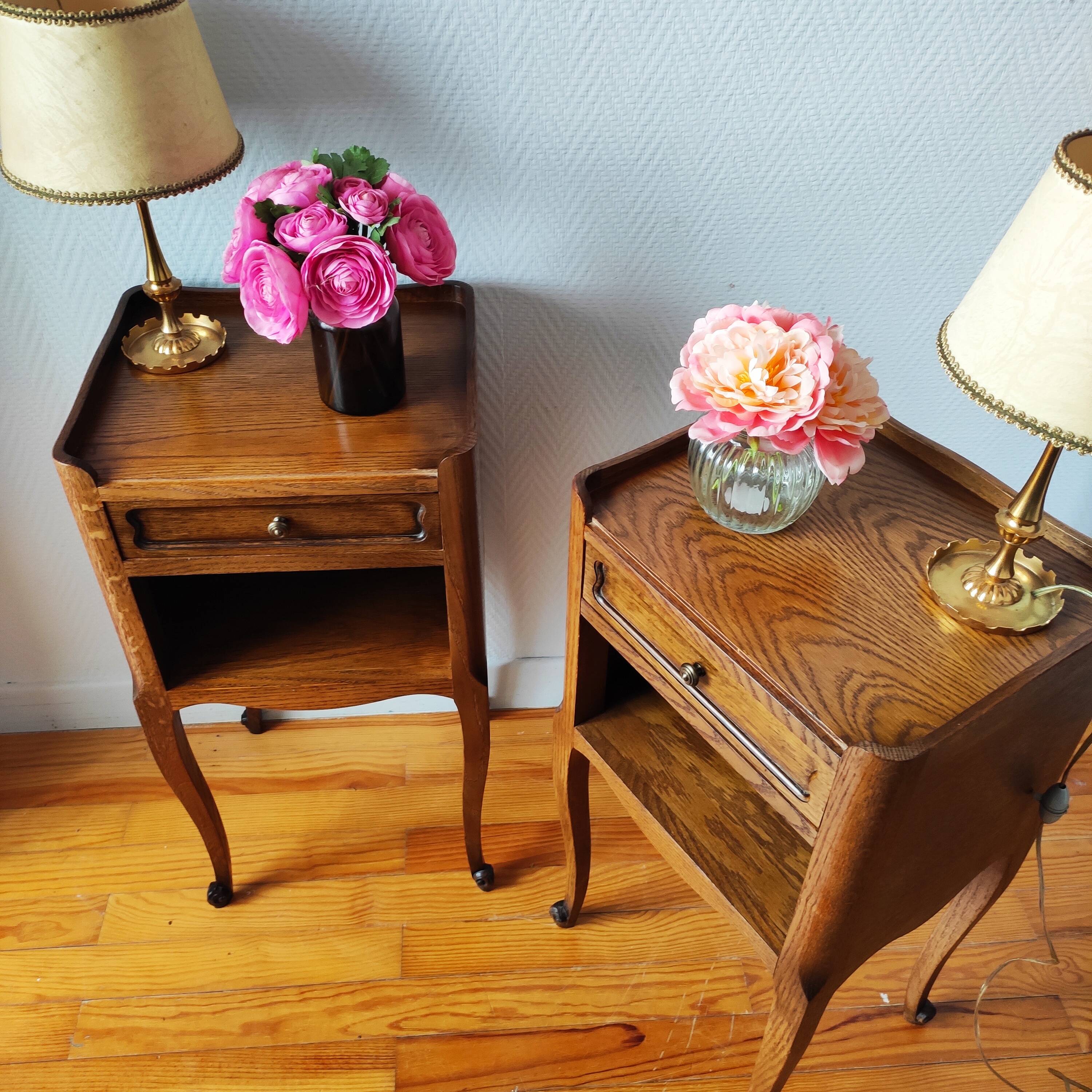 Pair of Louis VX style bedside tables