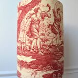Red toile de Jouy lampshade
