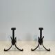 Pair of modernist wrought iron fire dogs