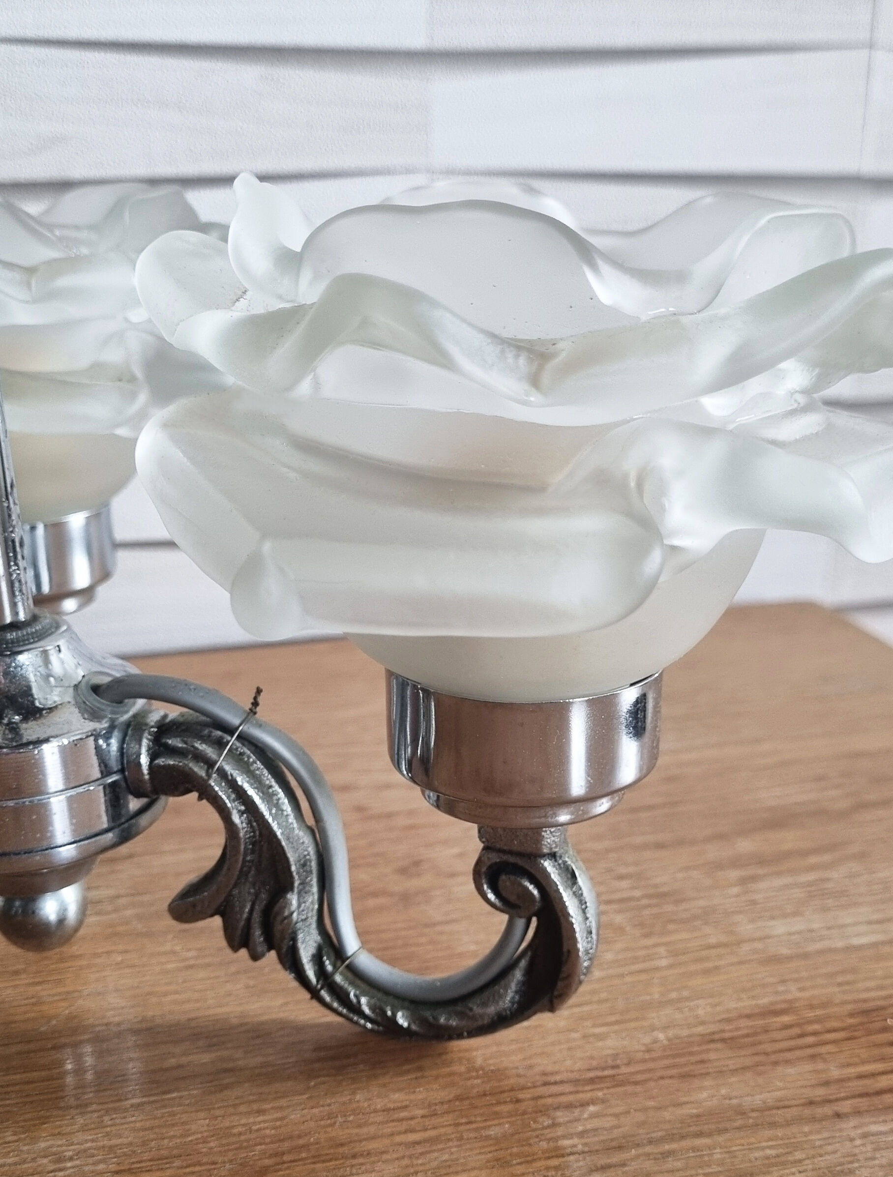 Suspension chrome chandelier and Murano glass paste, 20s / 30s.