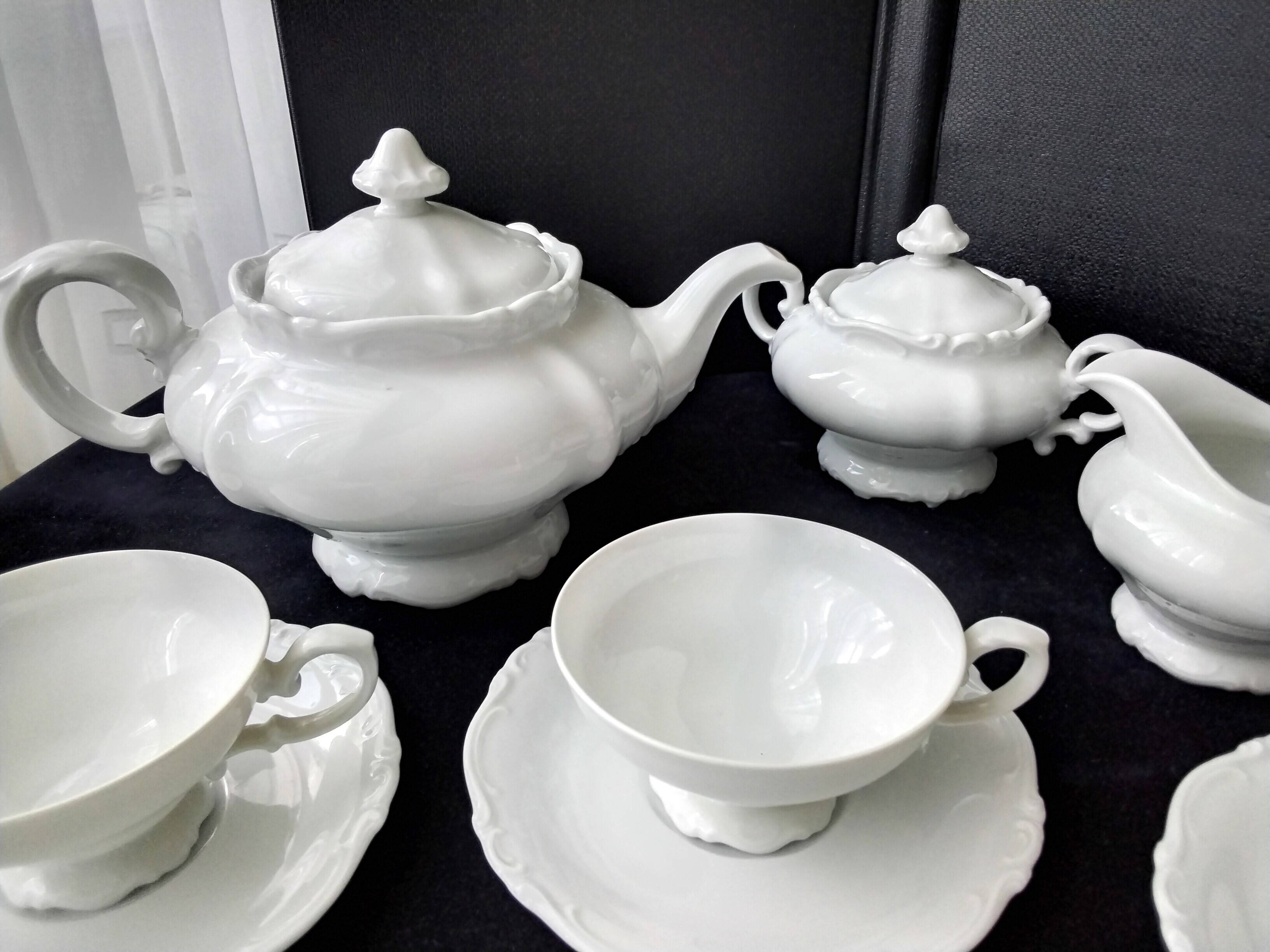 Heinrich H&G White Bavarian Porcelain Tea Set