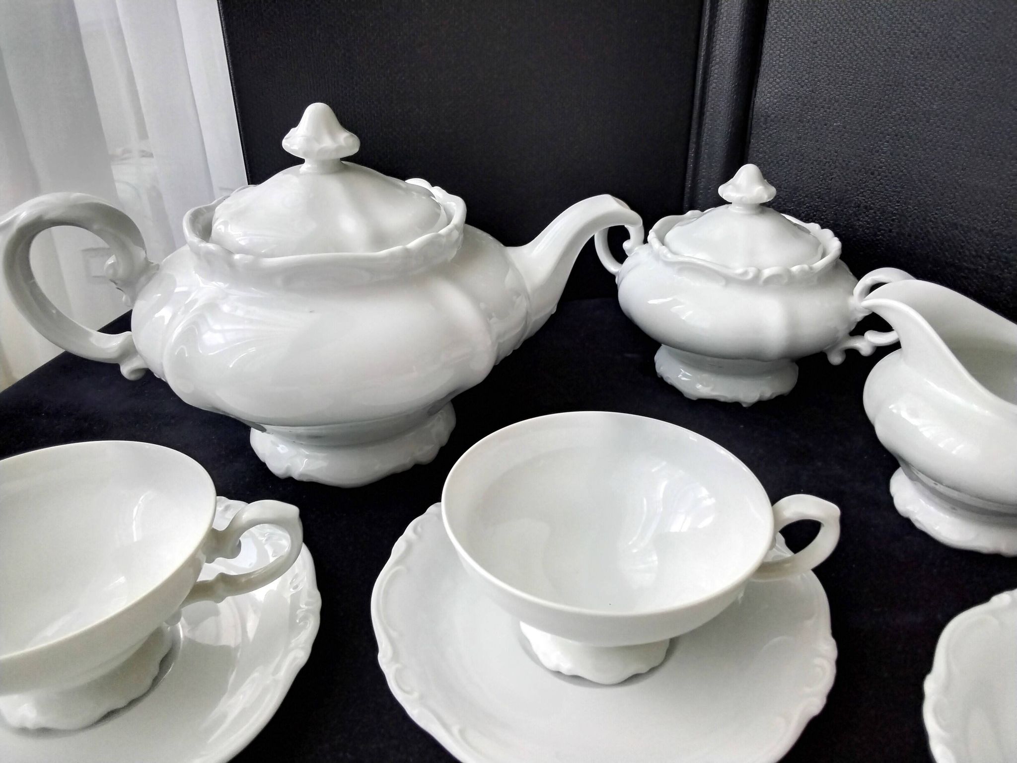 White porcelain tea service from Bavaria Heinrich H&G