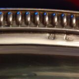 Large tray 35 cm in diameter in silver metal / DF hallmark and 24 g