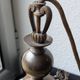 Suspension tulipe vintage vert émeraude et laiton