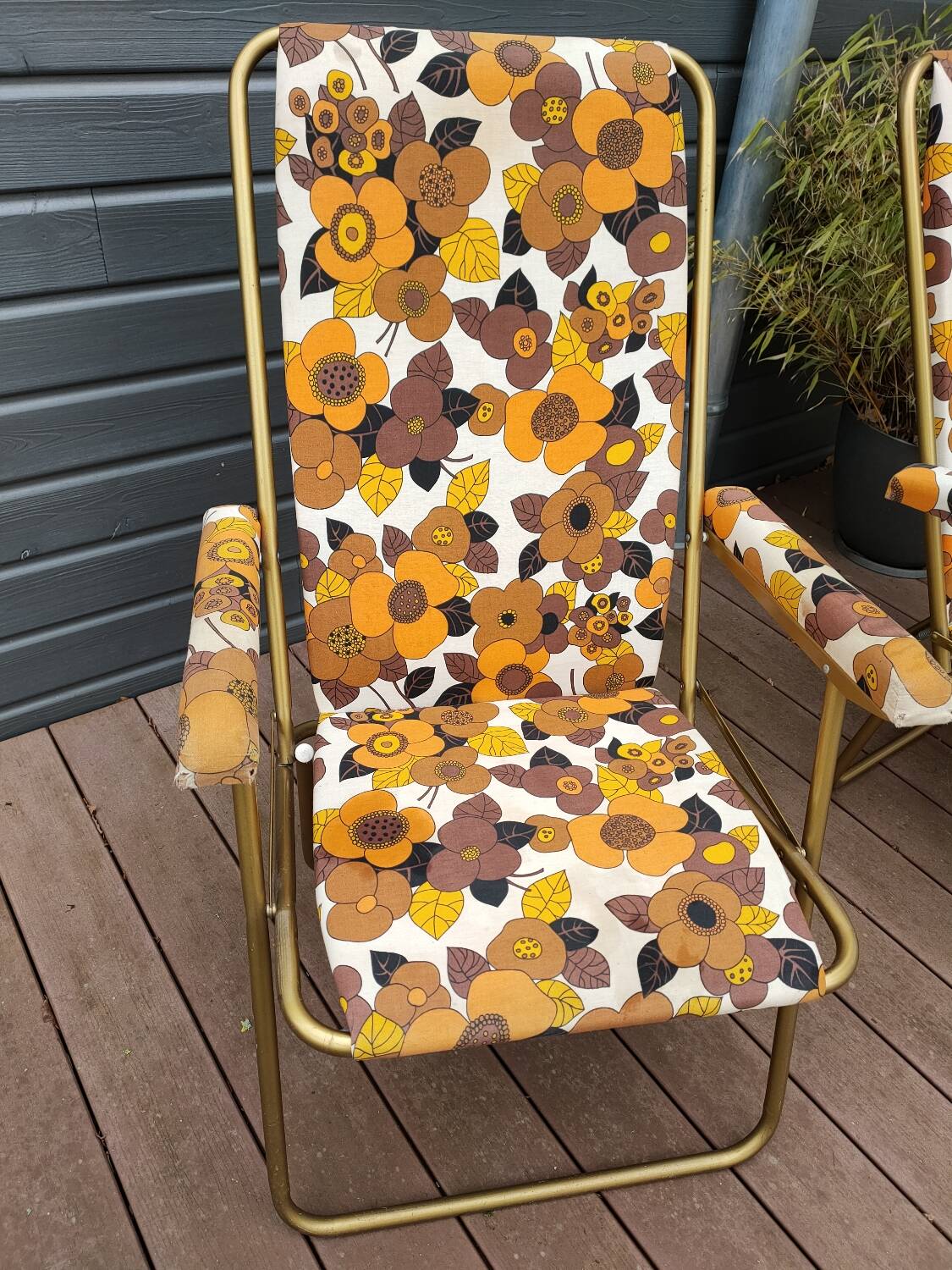 Paire de chaises de camping pliantes Lafuma vintage