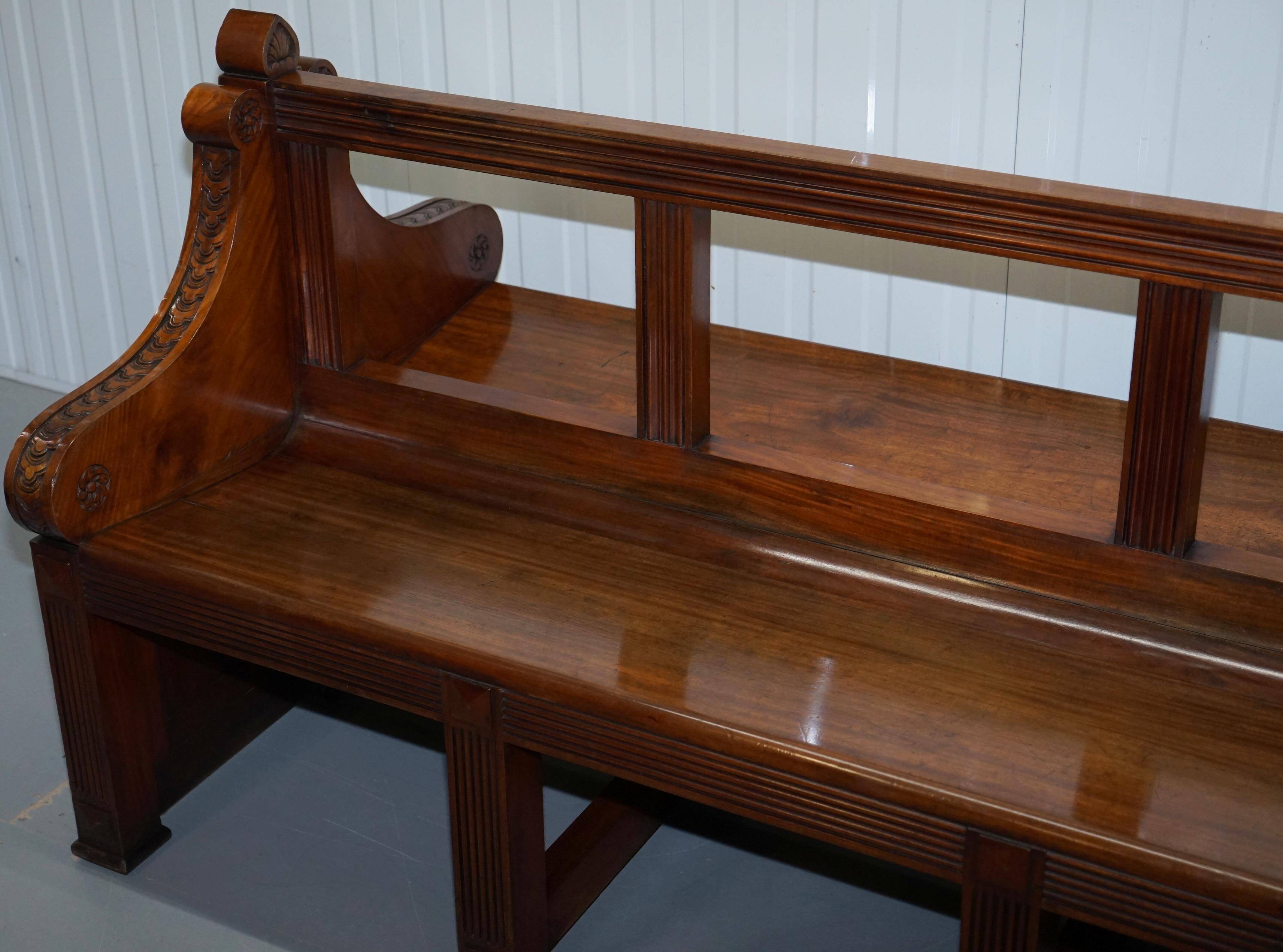 Victorian Double-Faced Carved Walnut Gallery Bench
