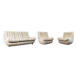 Ensemble de salon personnalisable Space Age Atlantis en boucle beige années 1970, Tchécoslovaquie