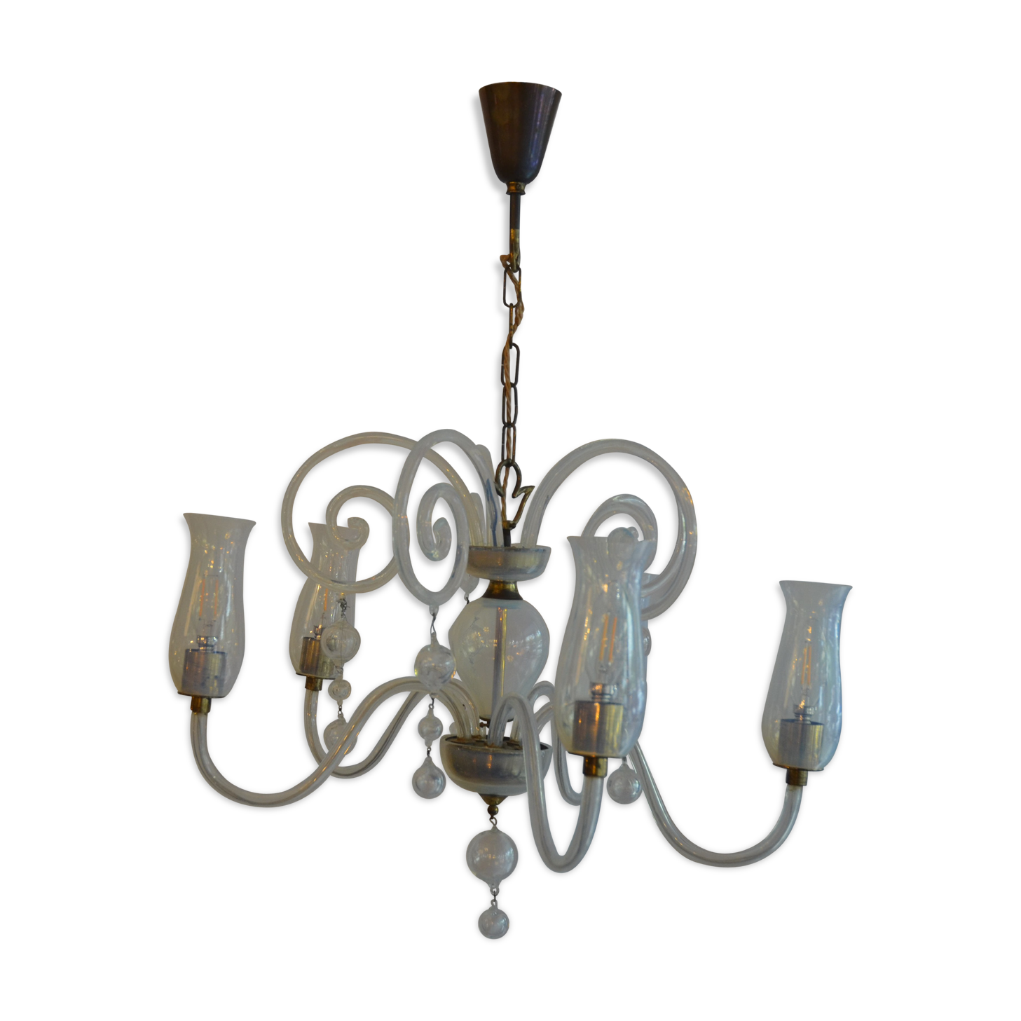 Lustre flûtes cristal de Murano