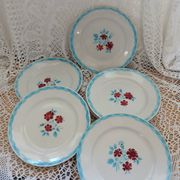 Lot of 12 Moulin des loups plates and dish