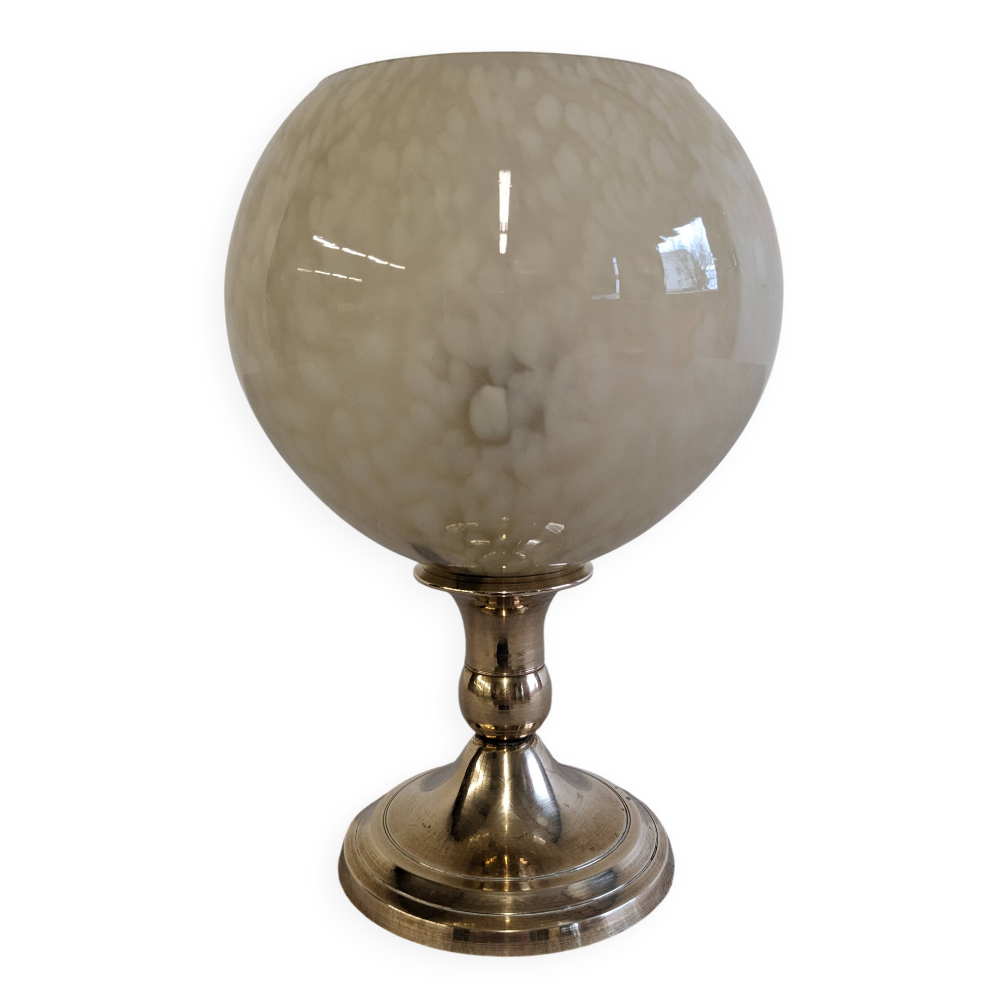 Lampe de chevet ou d'ambiance de style Art déco en verre de Clichy