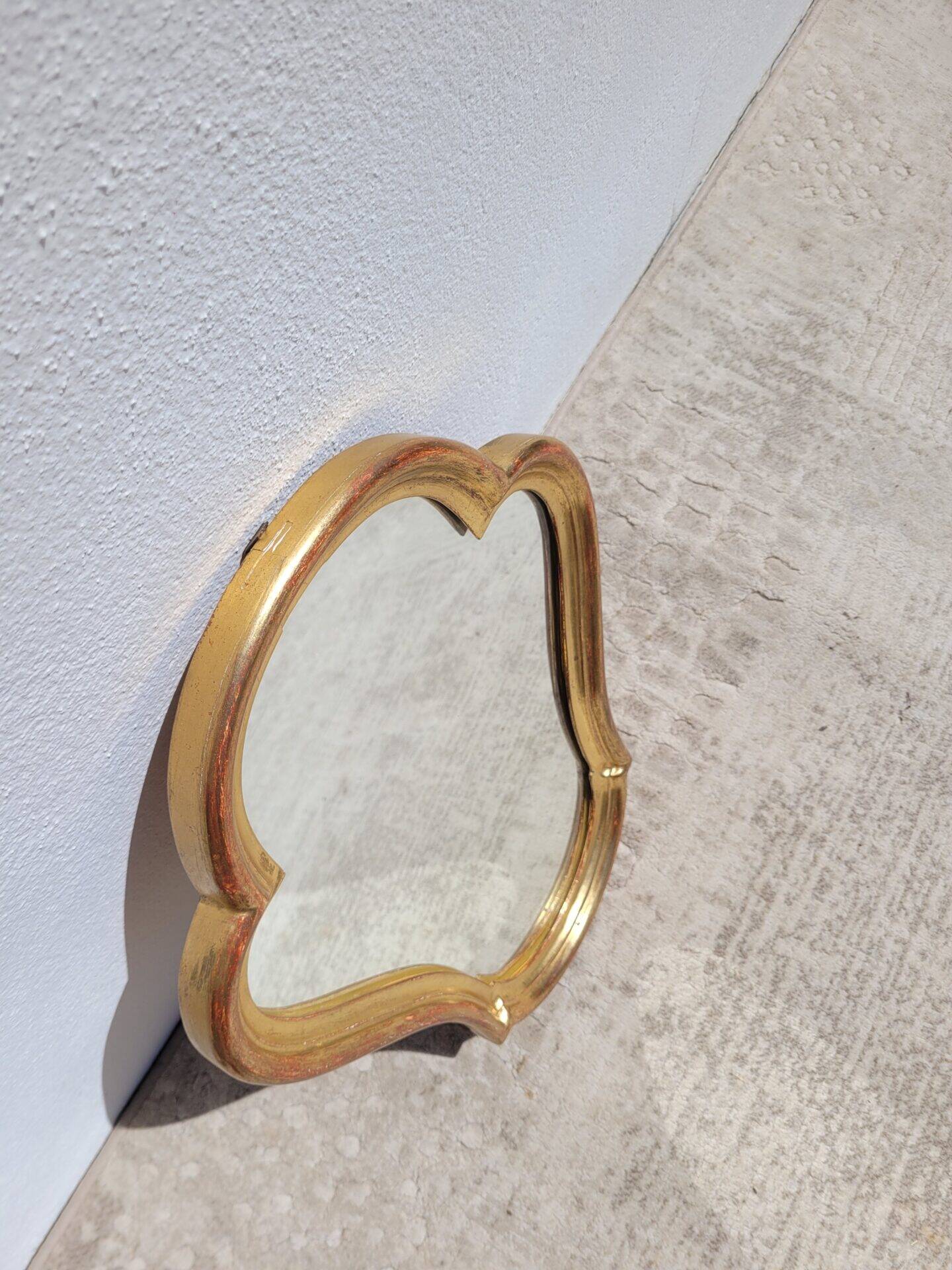 Miroir vintage doré maison Roussat 32x40cm