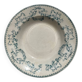 Vintage earthenware soup plate Sarreguemines iron earth Mozart