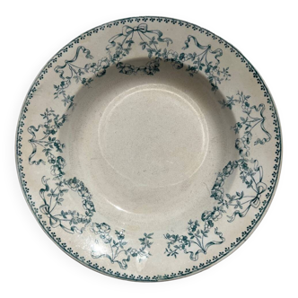 Vintage earthenware soup plate Sarreguemines iron earth Mozart