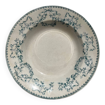 Vintage earthenware soup plate Sarreguemines iron earth Mozart